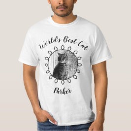 Niedliches Katzenjargon-Foto mit verziertem Rahmen T-Shirt