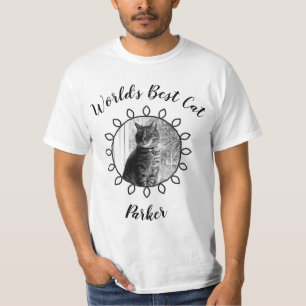 Niedliches Katzenjargon-Foto mit verziertem Rahmen T-Shirt