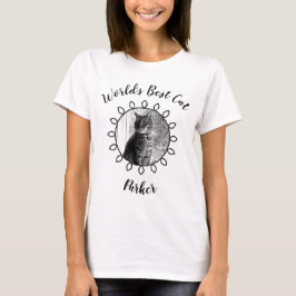Niedliches Katzenjargon-Foto mit verziertem Rahmen T-Shirt