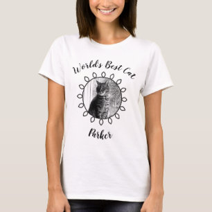 Niedliches Katzenjargon-Foto mit verziertem Rahmen T-Shirt
