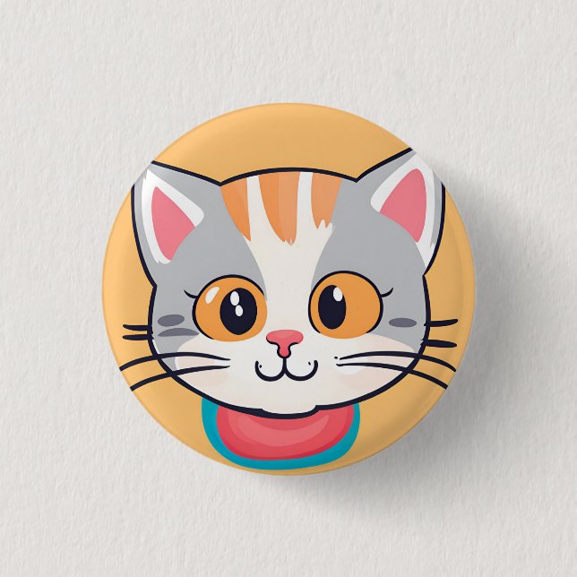 Niedliches Katzenkätzchen Face Heimtiertiere Gebur Button (Vorderseite)