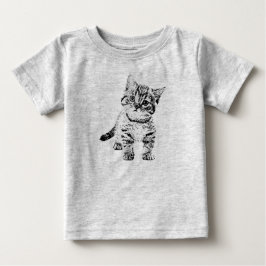 Niedliches Katzenkätzchen | Schwarzer Schreibstift Baby T-shirt