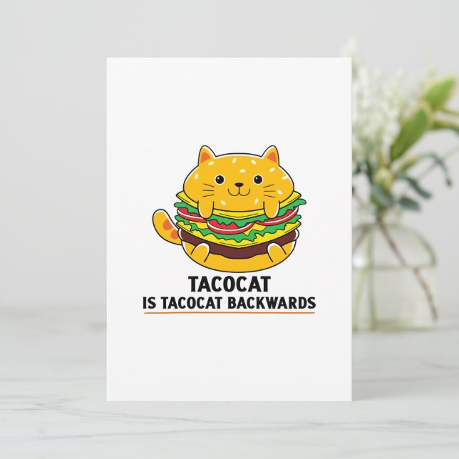 Niedliches Katzenkätzchen Tacos mexikanisches Esse Save The Date (Stehend Vorderseite)