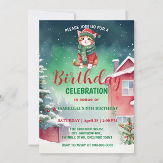 Niedliches Katzenkätzchen Weihnachten Weihnachten  Save The Date