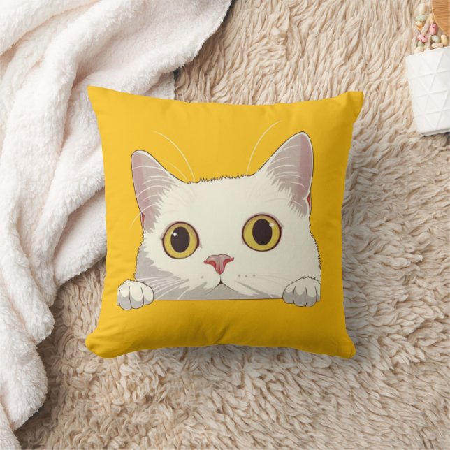 Niedliches Katzenkissen Adorable Gift für Katzen L Kissen (Decke)