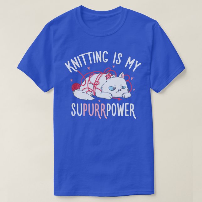 Niedliches Katzenkreuz-Garn aus Knetsuperpower T-Shirt (Design vorne)