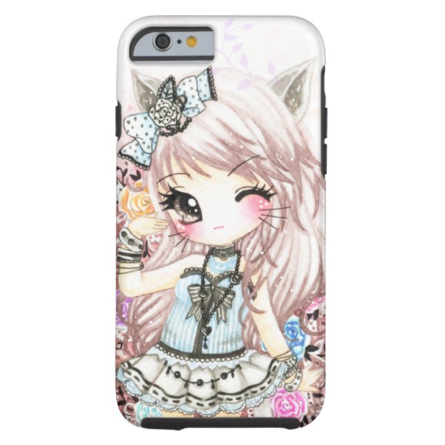 Niedliches Katzenmädchen in lolita Art Case-Mate iPhone Hülle (Rückseite)