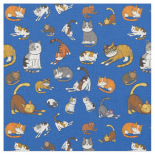 niedliches Katzenmuster-Design für Katzenliebhaber Stoff