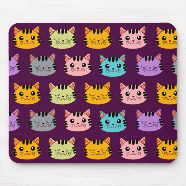 Niedliches Katzenmuster Mousepad (Vorne)