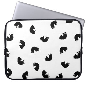 NIEDLICHES Katzenmuster Schwarz und Weiß Laptopschutzhülle