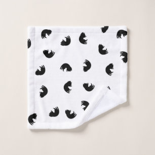 NIEDLICHES Katzenmuster Schwarz und Weiß Waschlappen