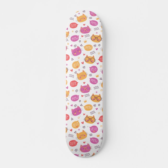 Niedliches Katzenmuster Skateboard (Vorne)