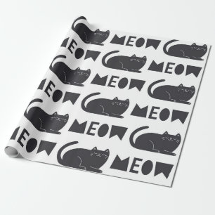 niedliches Katzenmuster. Vintage Darstellung Geschenkpapier