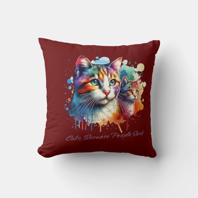 Niedliches Katzenpolster Kissen (Vorderseite)