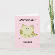 Niedliches Katzenrosa-Muster zum Geburtstag