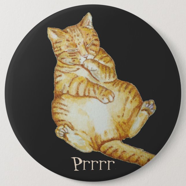 niedliches Katzenschlafginger-Kätzchen Button (Vorderseite)
