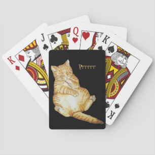 niedliches Katzenschlafginger-Kätzchendesign Spielkarten