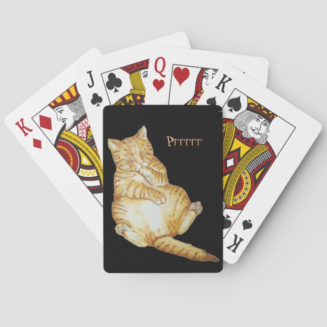niedliches Katzenschlafginger-Kätzchendesign Spielkarten (Rückseite)