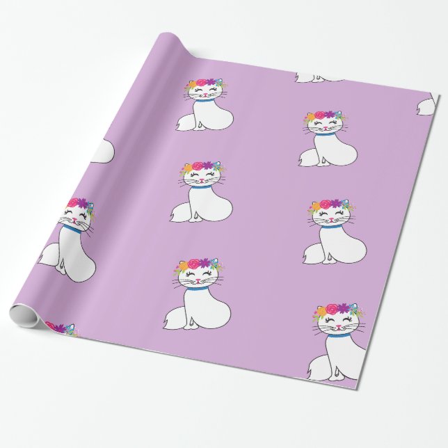 niedliches Katzenverpackungspapier Geschenkpapier (Ungerollt)