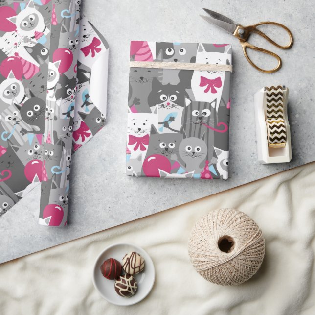 Niedliches Katzenverpackungspapier Geschenkpapier (Kunsthandwerk)