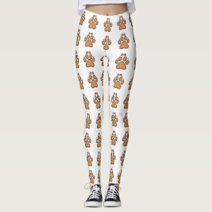 Niedliches Katzenverstecken in Paw Print - Illustr Leggings