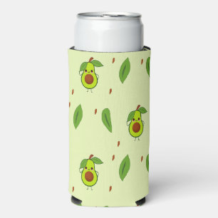 Niedliches Kawaii-Avocadomuster grün Selters Dosenkühler