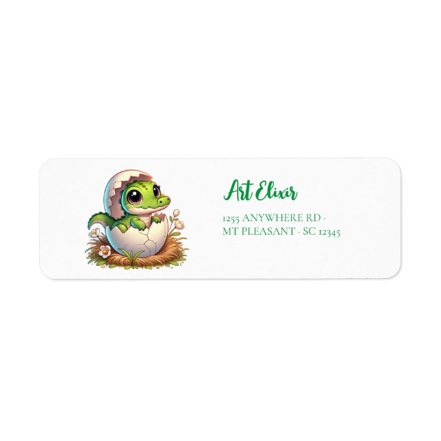 Niedliches Kawaii Baby Alligator-Adressenaufkleber (Vorne)