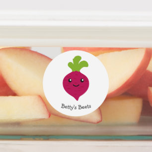 Niedliches Kawaii-Beet-Label mit individuellem Nam Etiketten