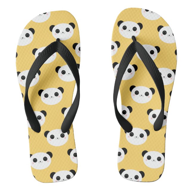 Niedliches Kawaii-Blushing-Panda-Gesichtsmuster Flip Flops (Fußbett)