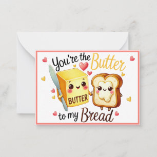 Niedliches Kawaii Brot und Butter Mitteilungskarte