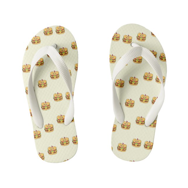 Niedliches Kawaii-Burgermuster Kinderbadesandalen (Fußbett)