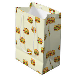 Niedliches Kawaii-Burgermuster Mittlere Geschenktüte