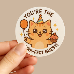 Niedliches kawaii Cat Party Vielen Dank für Ihre R Runder Aufkleber