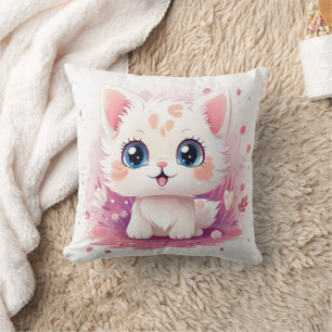 Niedliches Kawaii Cat Pink Theme Geschenk für Katz Kissen