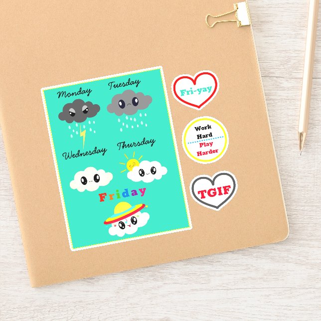 Niedliches Kawaii Celebrate Weekends TGIF Sticker  (Notizbuch)