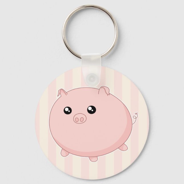 Niedliches Kawaii-Chubby-Rosa Schlüsselanhänger (Vorderseite)