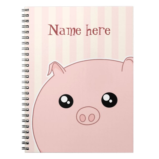 Niedliches Kawaii chubby rosa Schwein Notizblock (Vorderseite)
