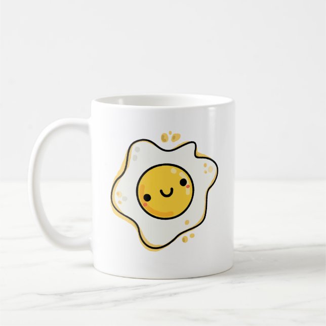 Niedliches Kawaii-Ei Kaffeetasse (Links)