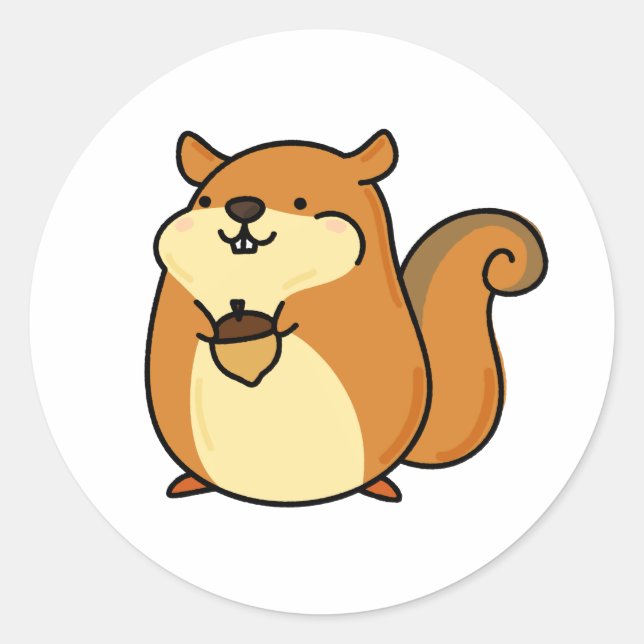 Niedliches Kawaii-Eichhörnchen Runder Aufkleber (Vorderseite)