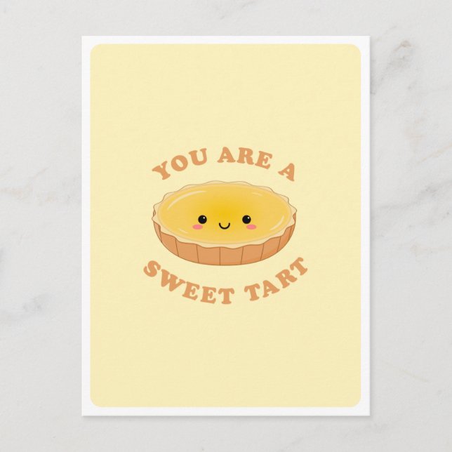 Niedliches Kawaii Eiergebäck Dessert Liebe Zitat Postkarte (Vorderseite)