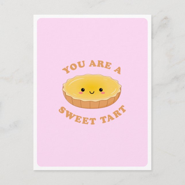 Niedliches Kawaii Eiergebäck Dessert Liebe Zitat Postkarte (Vorderseite)