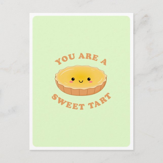 Niedliches Kawaii Eiergebäck Dessert Liebe Zitat Postkarte (Vorderseite)