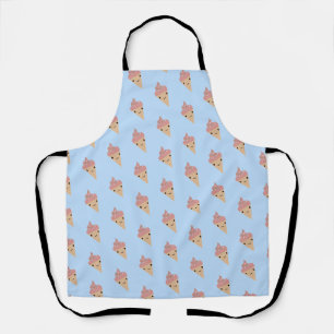 Niedliches Kawaii Erdbeeren Ice Creme Cone Muster Schürze
