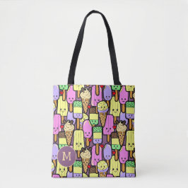 Niedliches Kawaii Food Gemustert Monogram Tasche