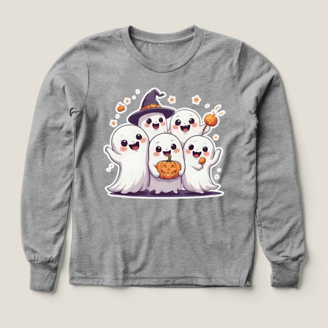 Niedliches Kawaii Ghosts Halloween Sweatshirt - Sp (Design Vorderseite)