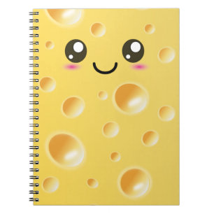 Niedliches Kawaii glückliches Käsenotizbuch Notizblock