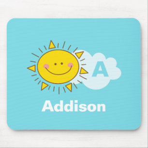 Niedliches Kawaii Happy Sunshine Monogramm Name hi Mousepad