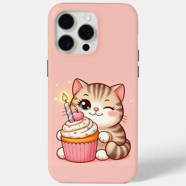 Niedliches Kawaii Kätzchen mit Cupcake Case-Mate iPhone Hülle (Rückseite)