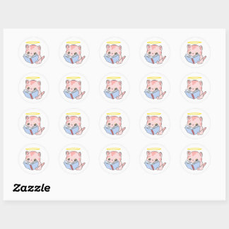 Niedliches Kawaii-Katzenbuch Runder Aufkleber