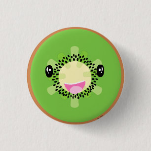 Niedliches Kawaii Kiwi Tropical Frucht Vegane Lebe Button